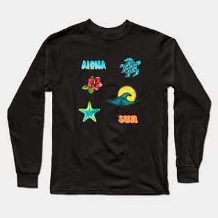 vsco beach stickers pack Long Sleeve T-Shirt